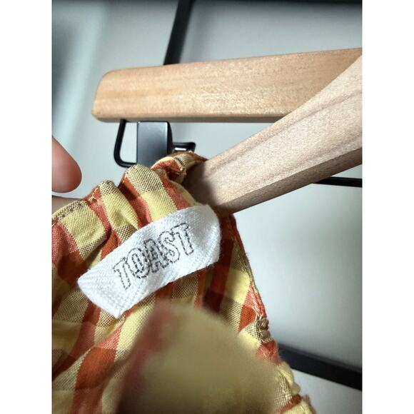 TOAST Seersucker Gingham Cotton Midi Dress Size 10 - Picture 4 of 12